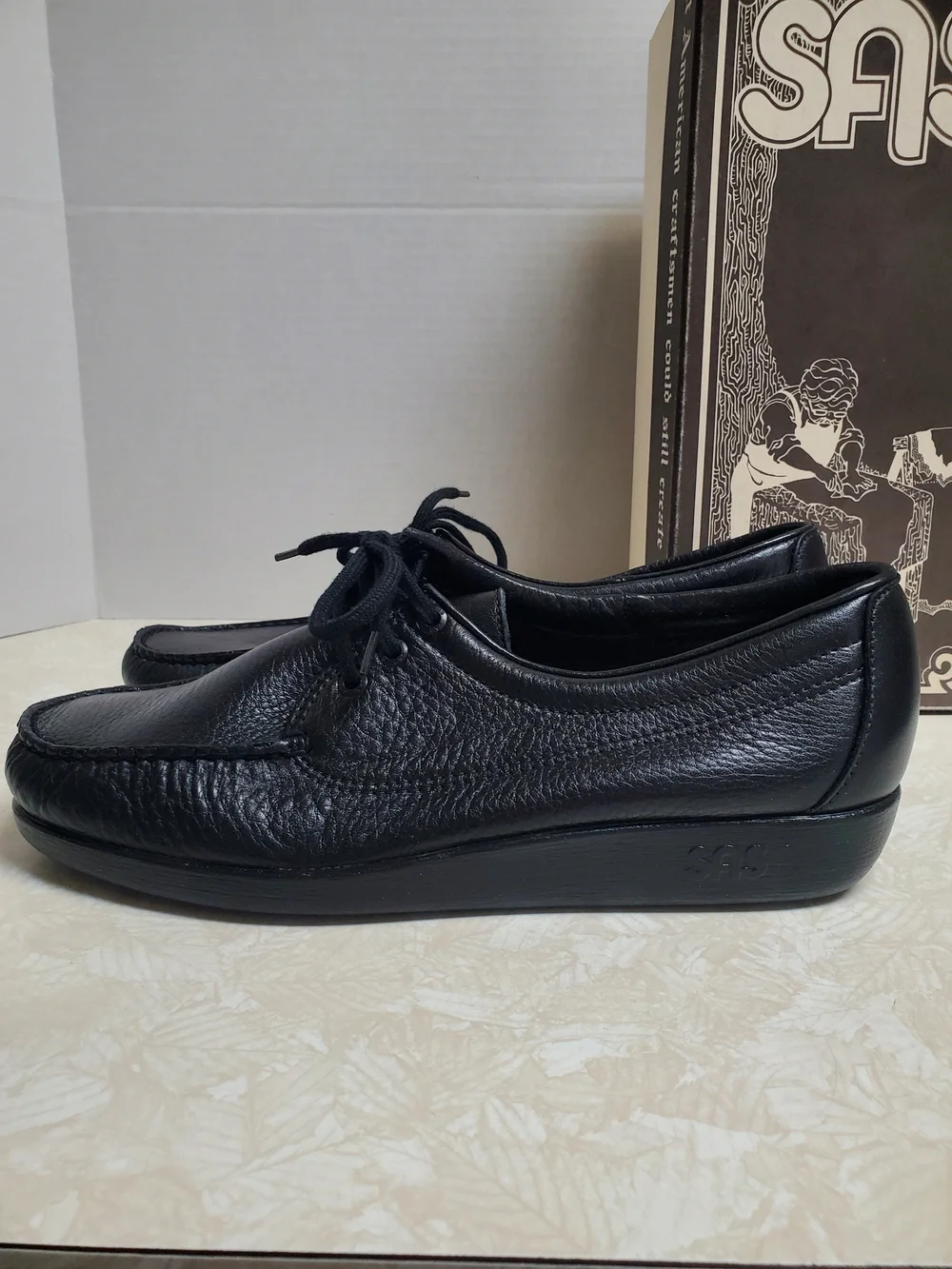 SAS Black Leather Amigo Walking Shoe USA